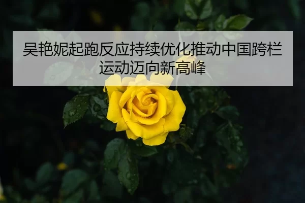 吴艳妮起跑反应持续优化推动中国跨栏运动迈向新高峰